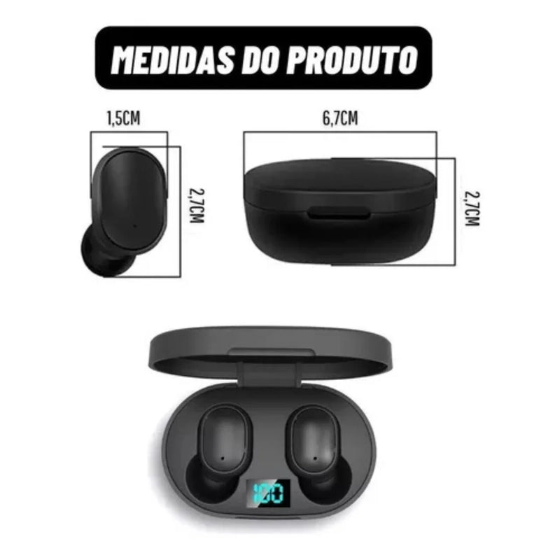 Fone de ouvido bluetooth sem fio